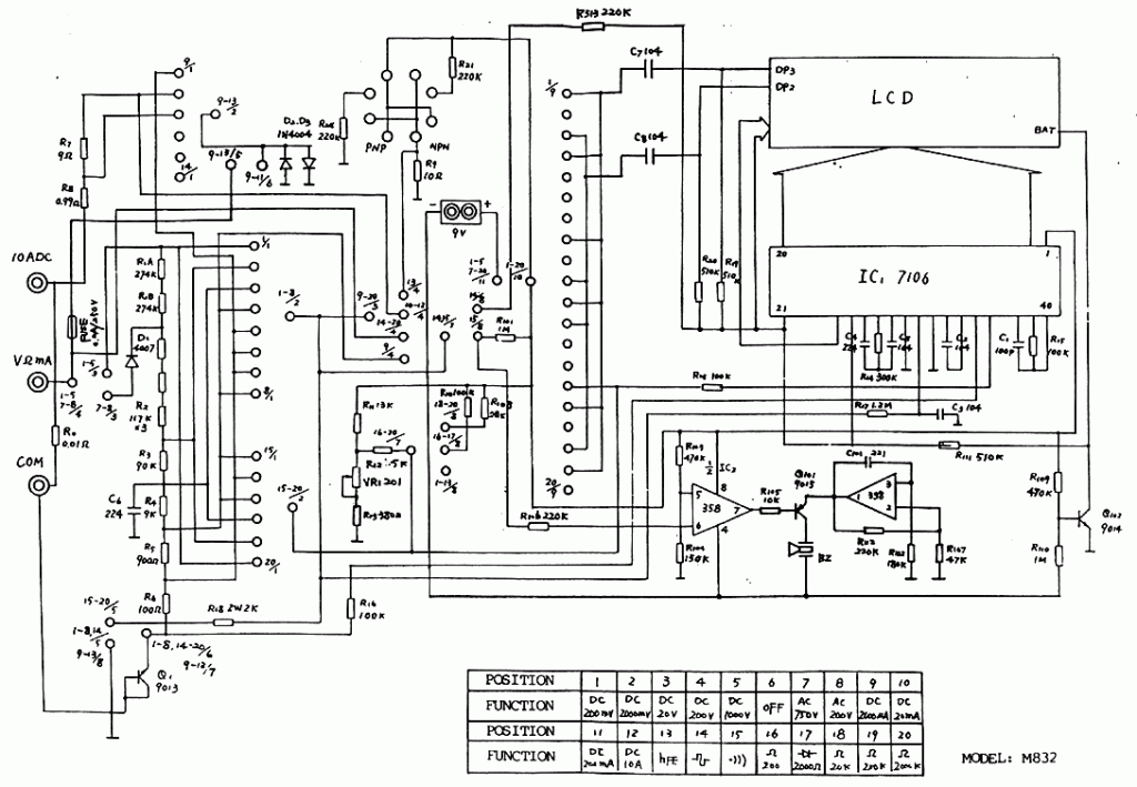 M832 схема с элементами на плате