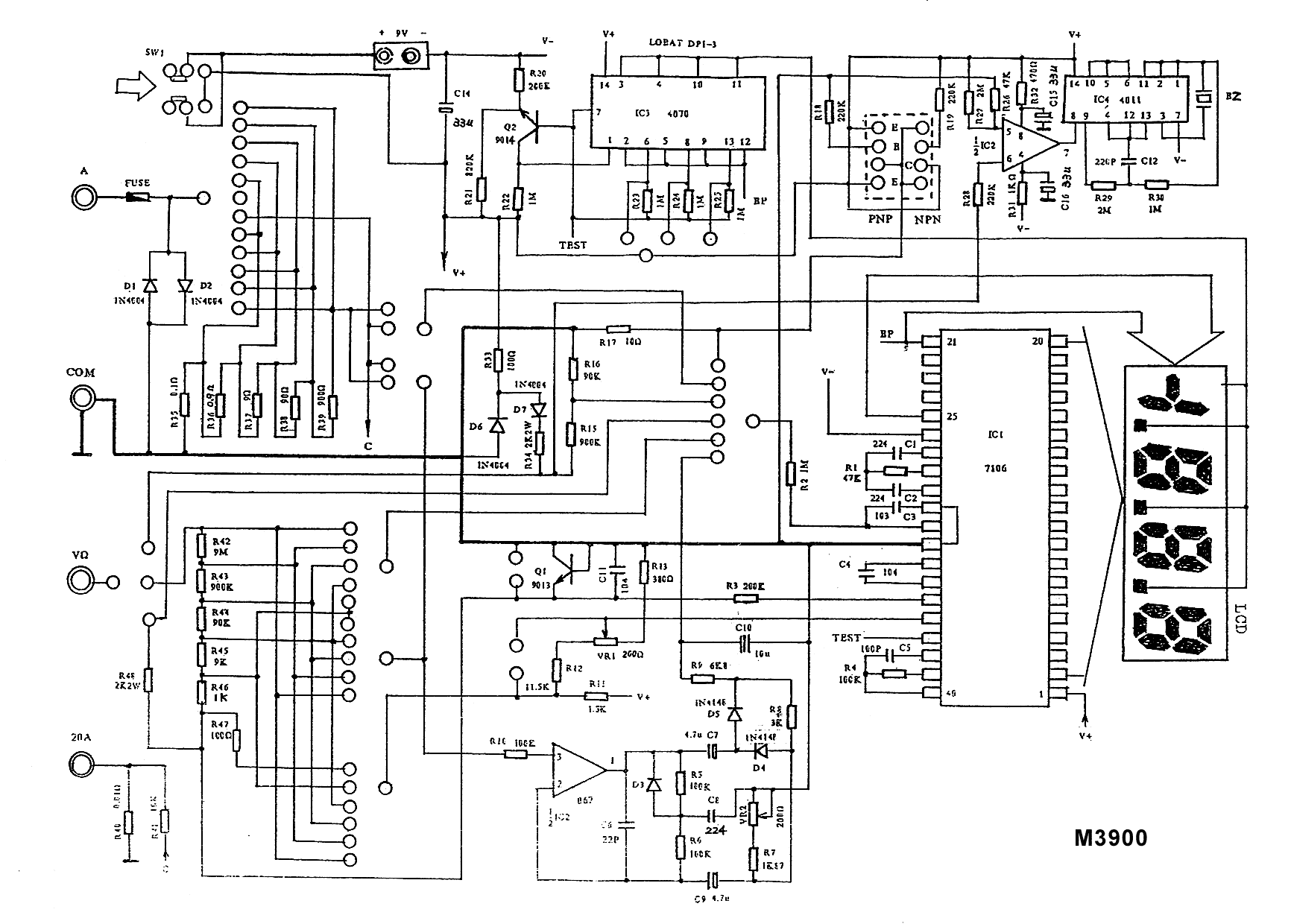 Dt266 clamp meter схема