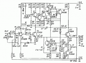 Высококачественный транзисторный усилитель класса B (30 Ватт) схема