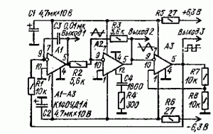 Генератор импульсов треугольной и прямоугольной формы схема